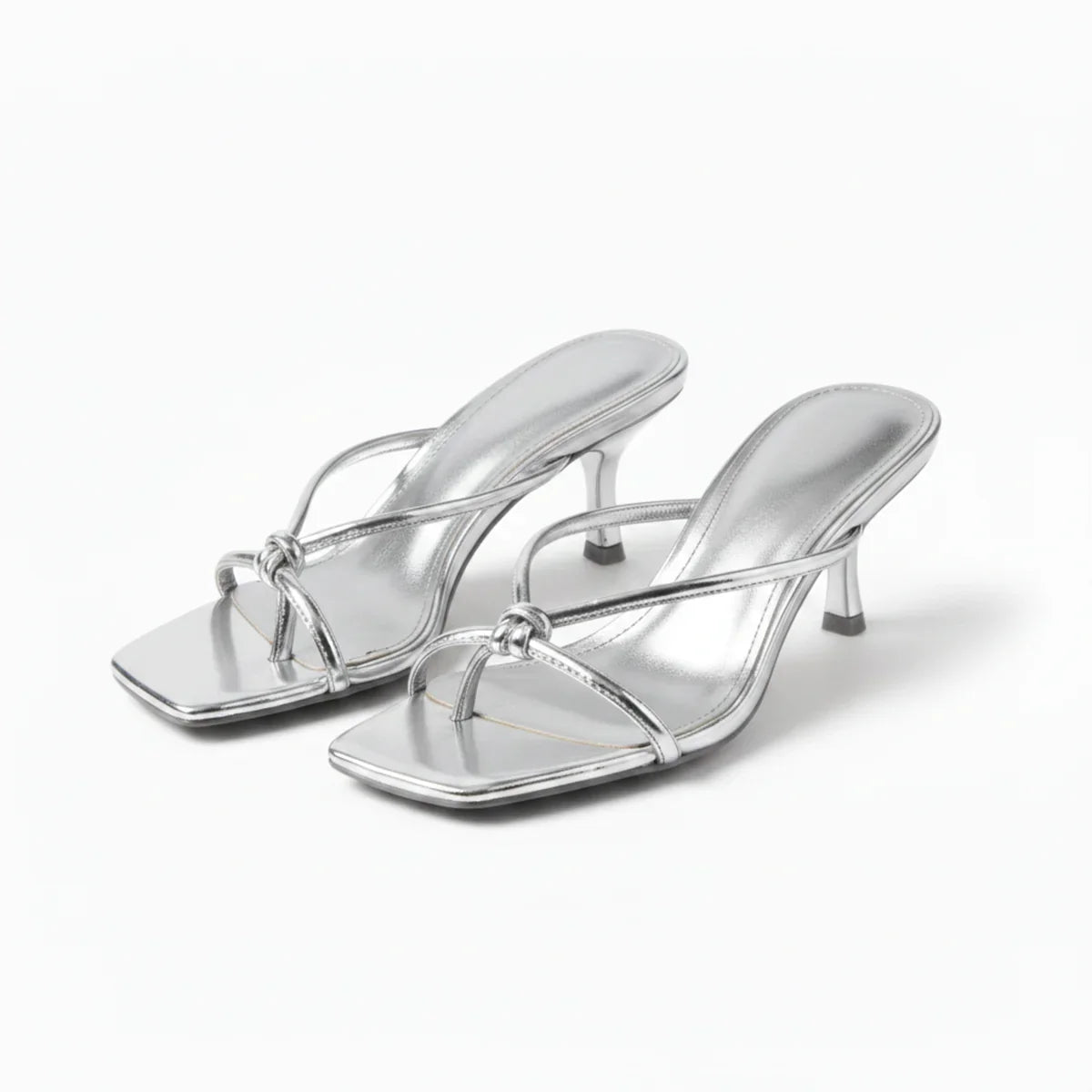 Women's Strappy Heeled Sandals with Open Toe Accents