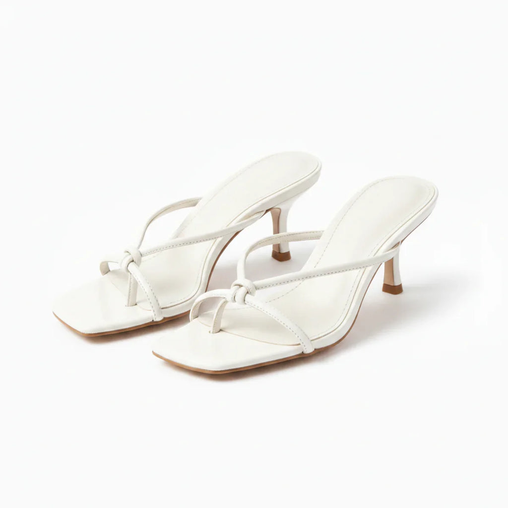 Women's Strappy Heeled Sandals with Open Toe Accents