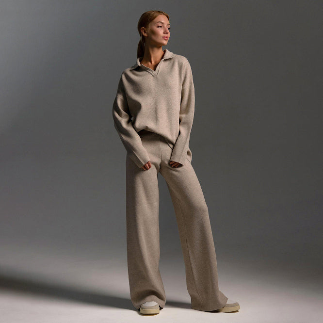 Women's Two Piece Knit Set for Autumn Wear