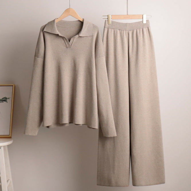 Women's Two Piece Knit Set for Autumn Wear