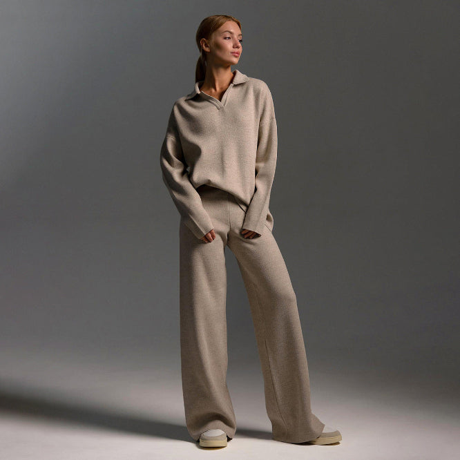 Women's Two Piece Knit Set for Autumn Wear