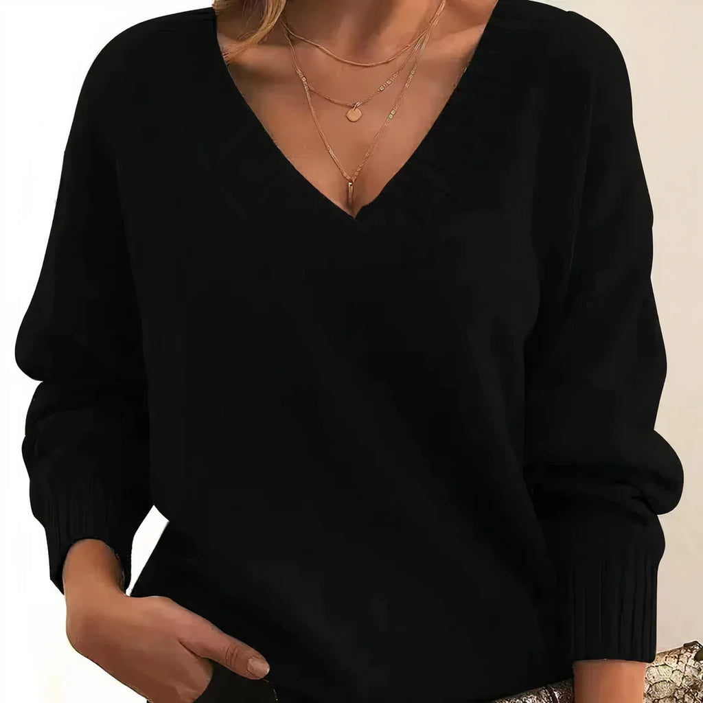 Women's V-Neck Sweater for Autumn Winter Everyday Wear