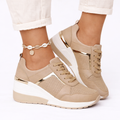Women's Wedge Sneakers with Lace-Up Panels for Spring
