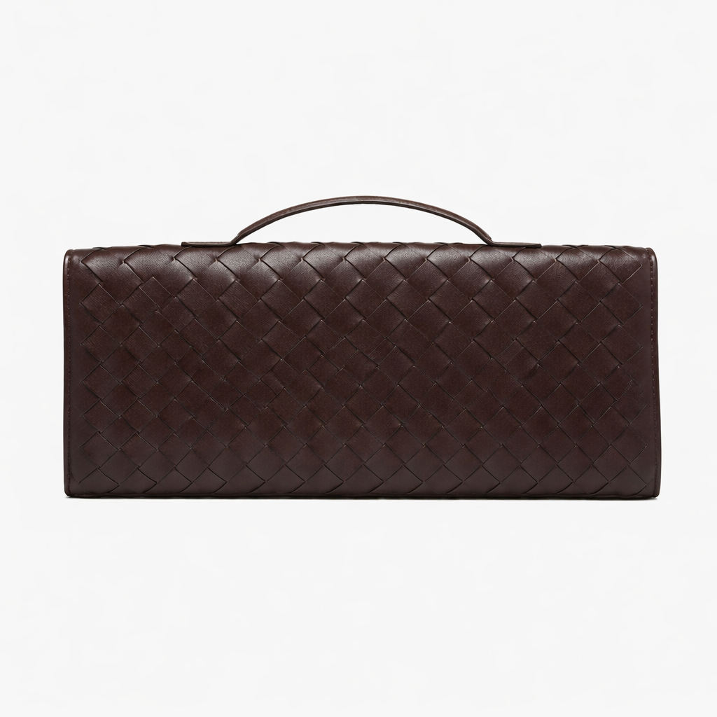 Women's Woven Handbag with Shoulder Strap and Handle
