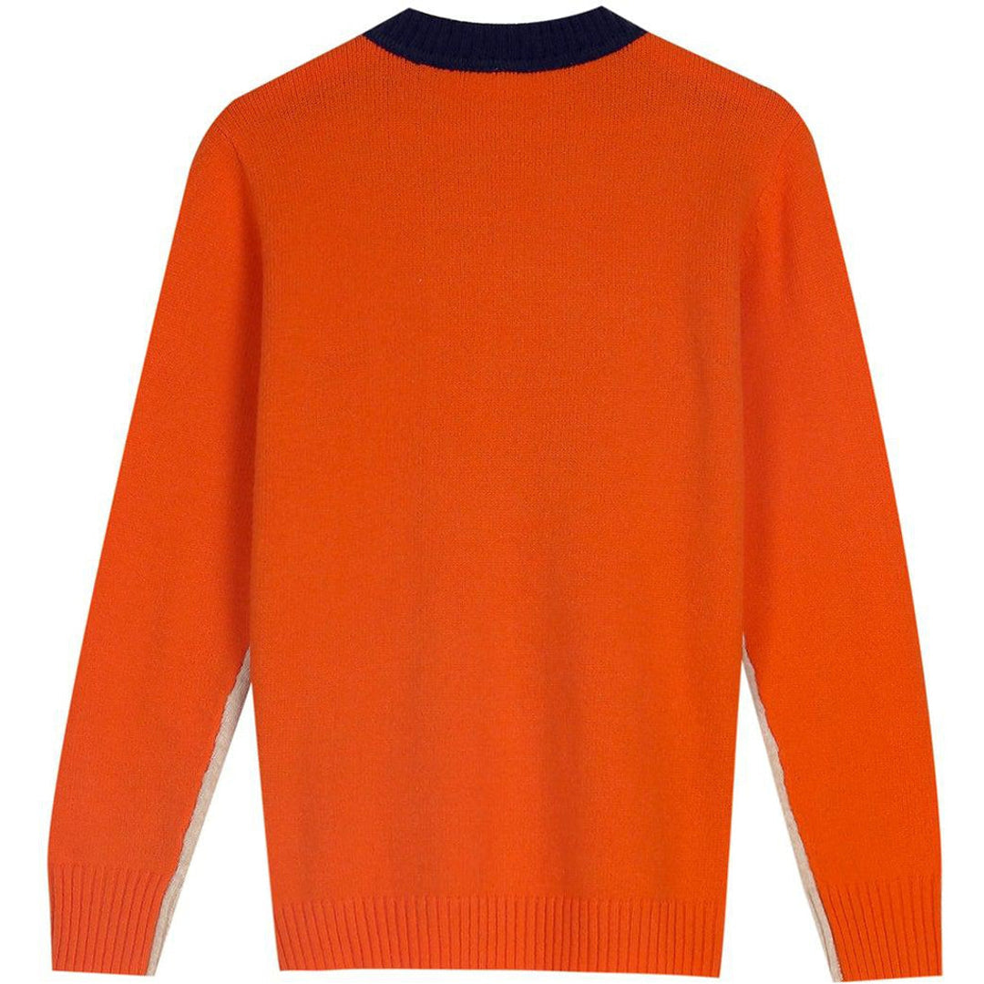 Women's colour block sweater – orange back view