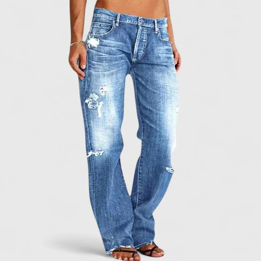 Women's Distressed Loose Fit Jeans for Everyday Casual Looks