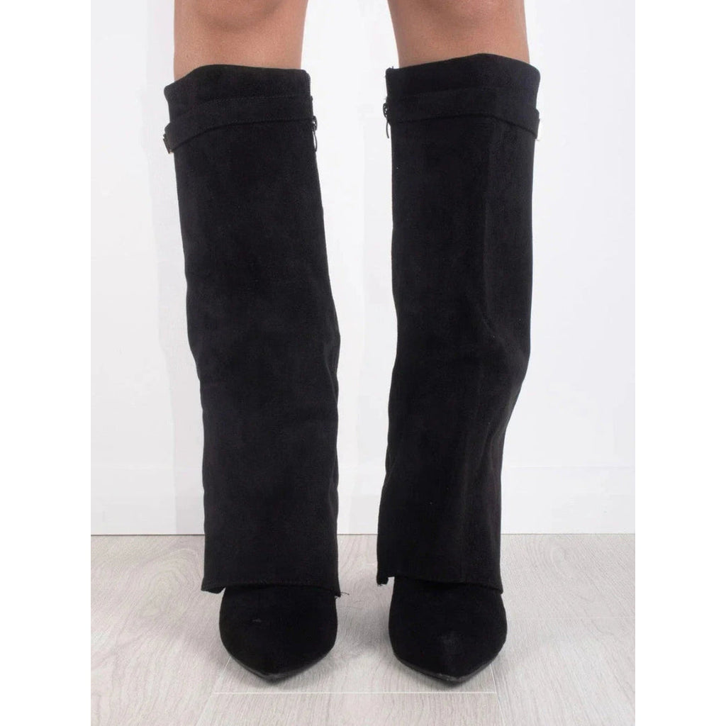 Women's black knee-high boots – front view