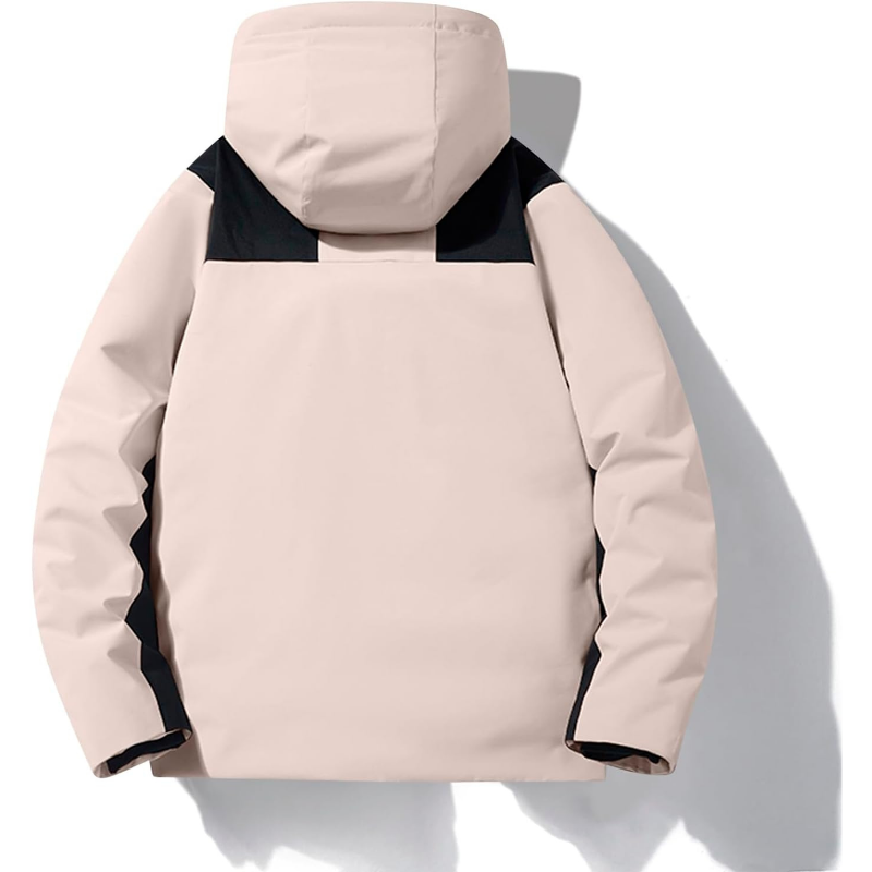 Women's pink padded ski jacket – back view