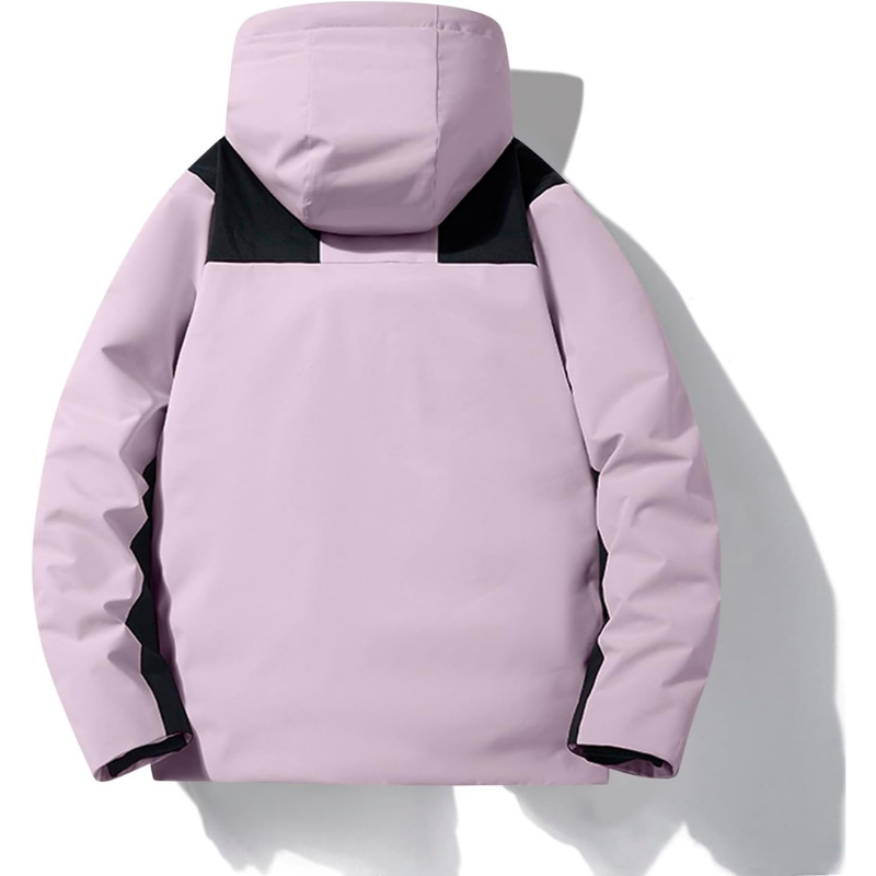 Women's purple padded ski jacket – back view