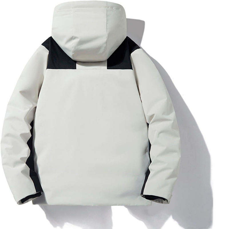 Women's white padded ski jacket – back view