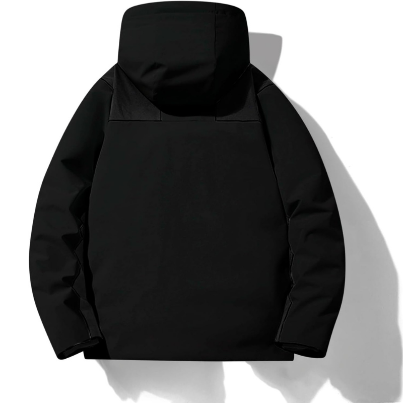 Women's black padded ski jacket – back view