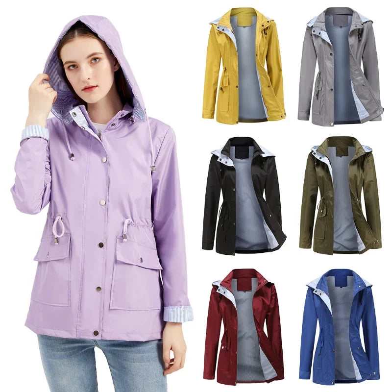 Women's hooded rain jacket – colour overview