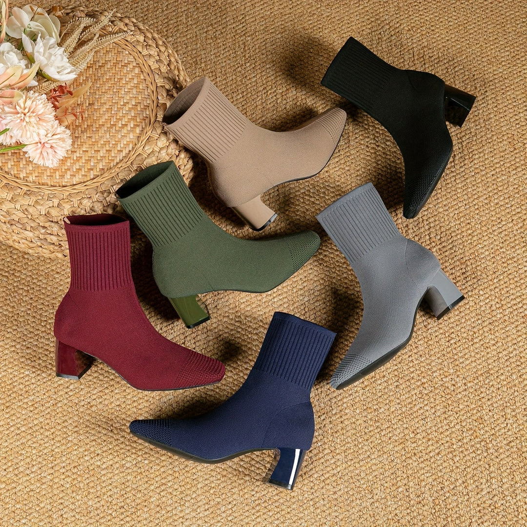 Women's knit sock boots in several colours