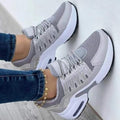 Women's grey lace-up sneakers – side view