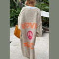 Women's long oversized cardigan in beige