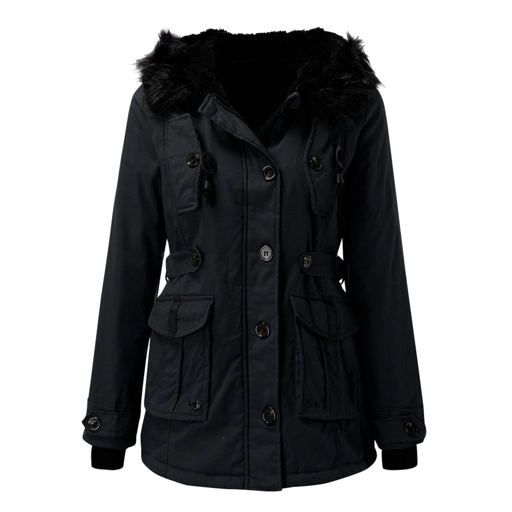 Women's black parka – front view