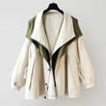 Women's oversized hooded jacket in white
