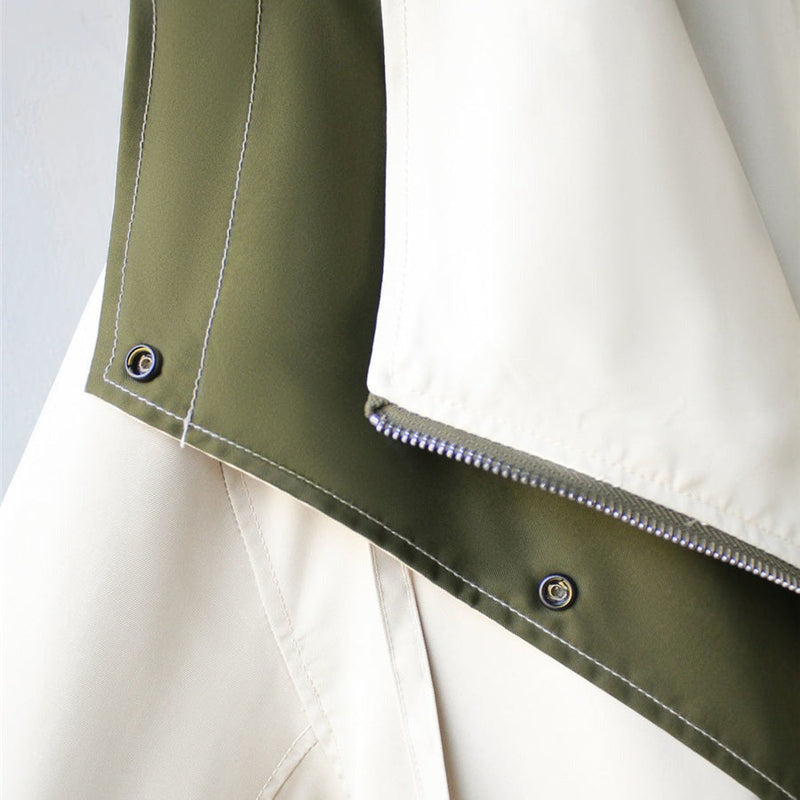 Close-up of the green jacket's contrast detail