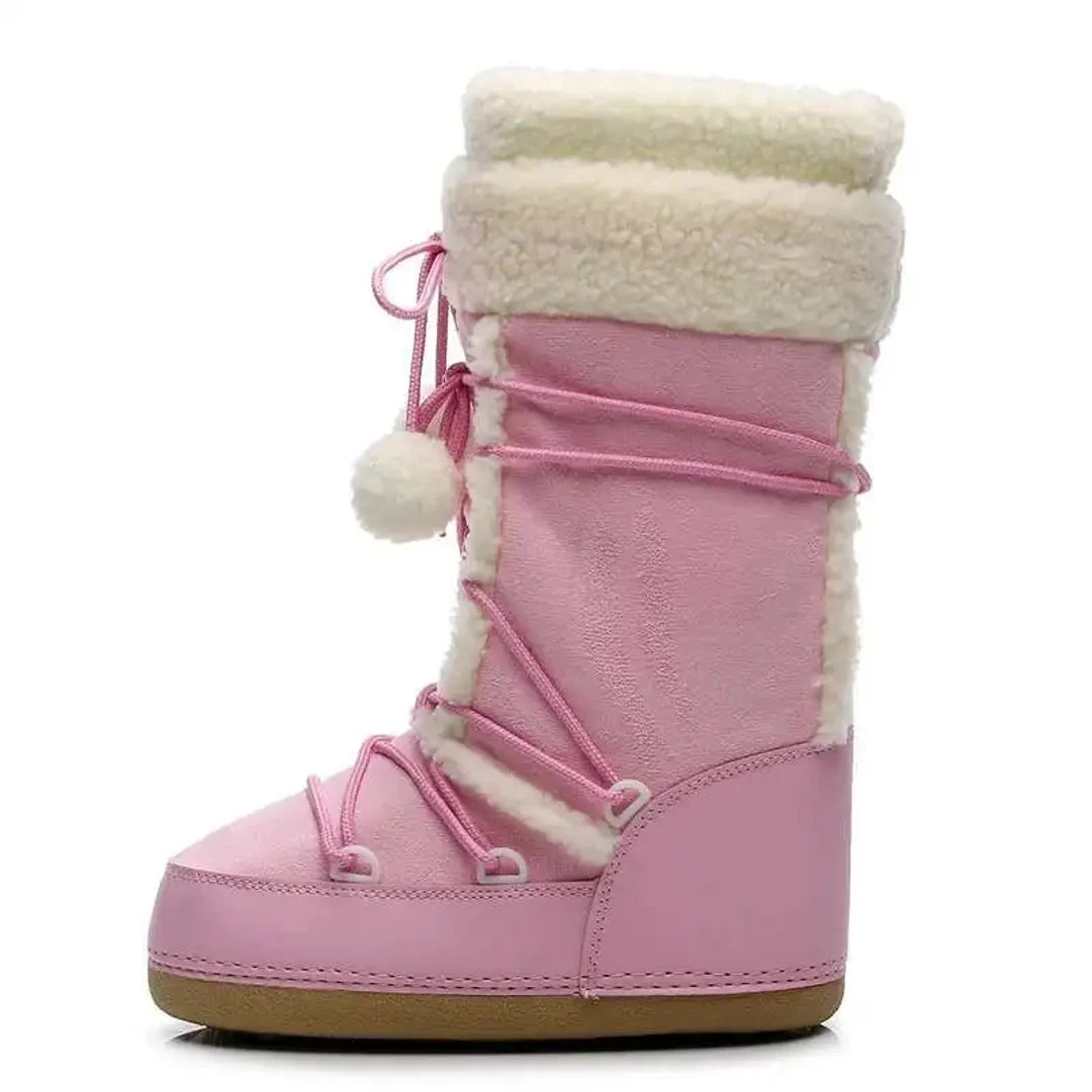 Women's pink snow boot – side view