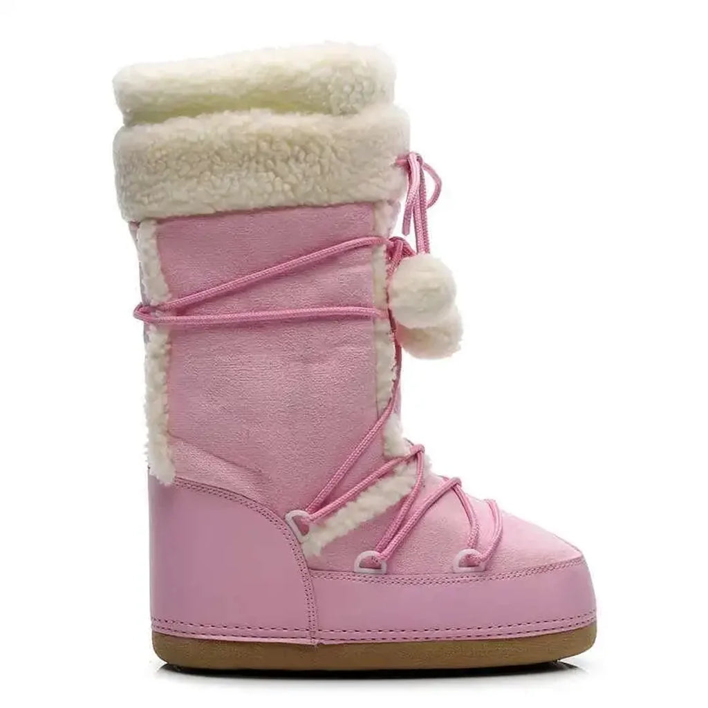 Women's pink snow boot – back view