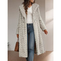 Women's hooded longline coat in apricot