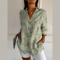 Women's printed shirt blouse in sage print