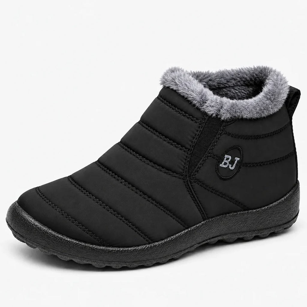 Women's black quilted ankle boot
