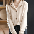 Women's relaxed knit cardigan in beige