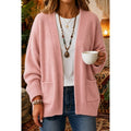 Women's relaxed open-front cardigan in pink