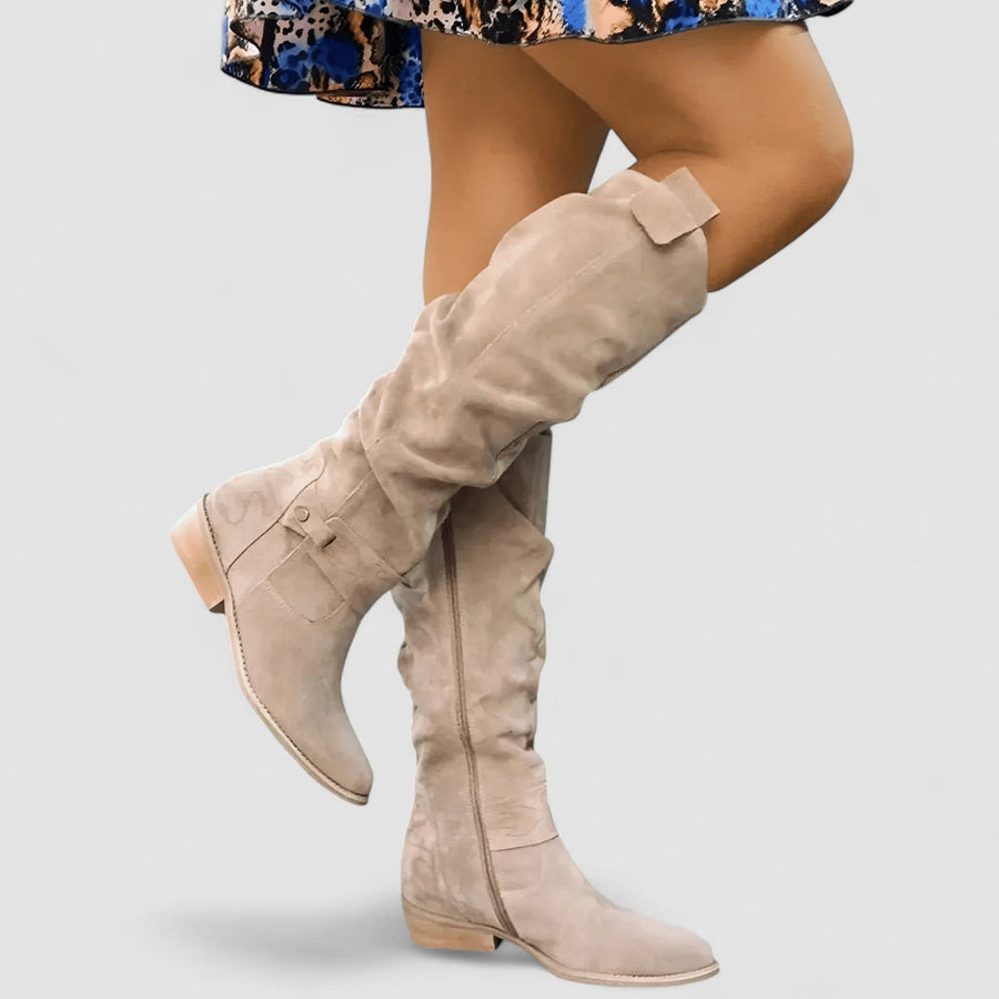 Women's Slouchy Knee-High Boots with Block Heel for Everyday Style