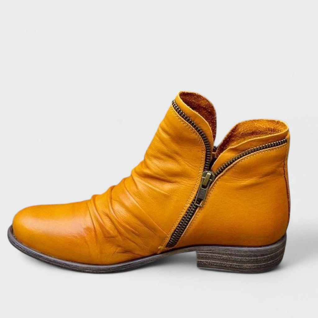 Women's yellow slouchy ankle boot