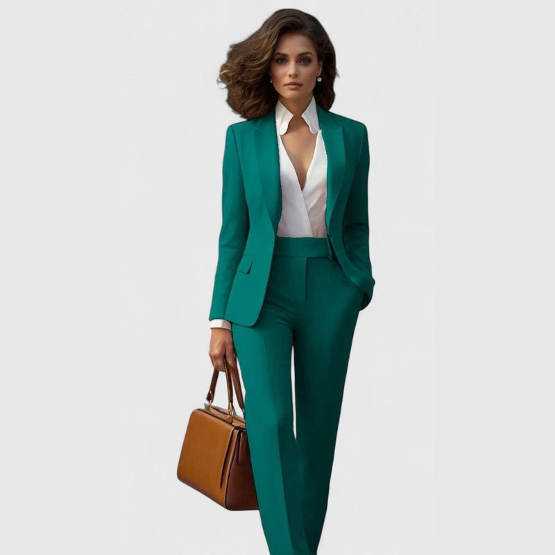 Women's blazer and trousers set in green
