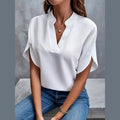 Women's V-neck blouse in white