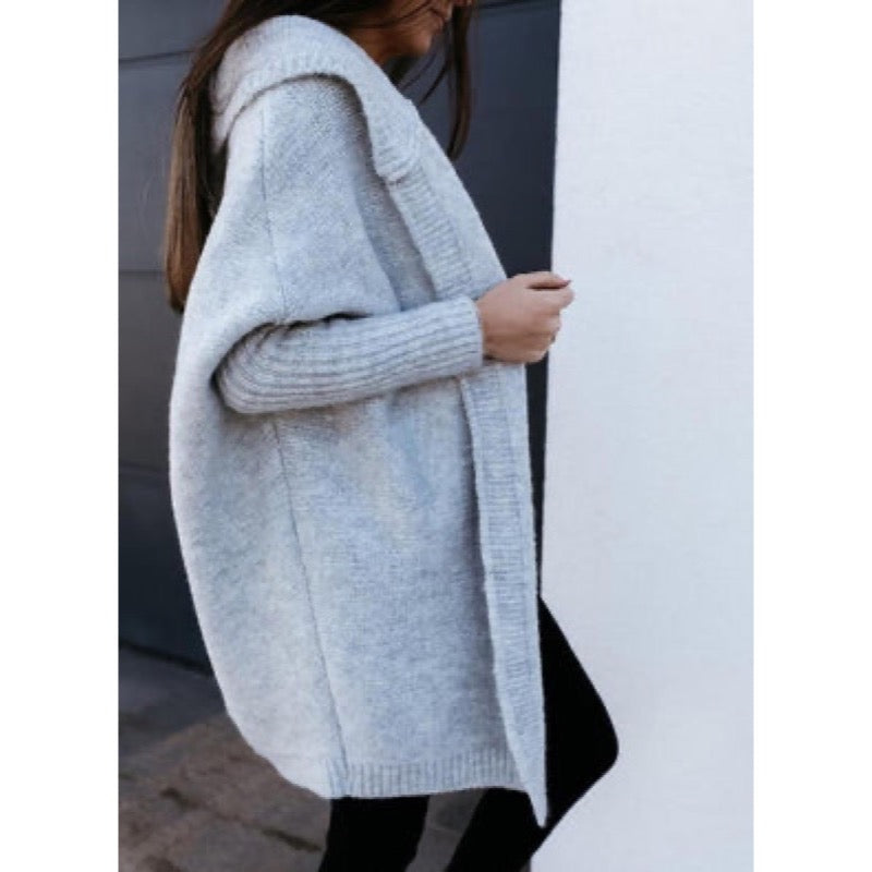 Light grey shawl cardigan – side view